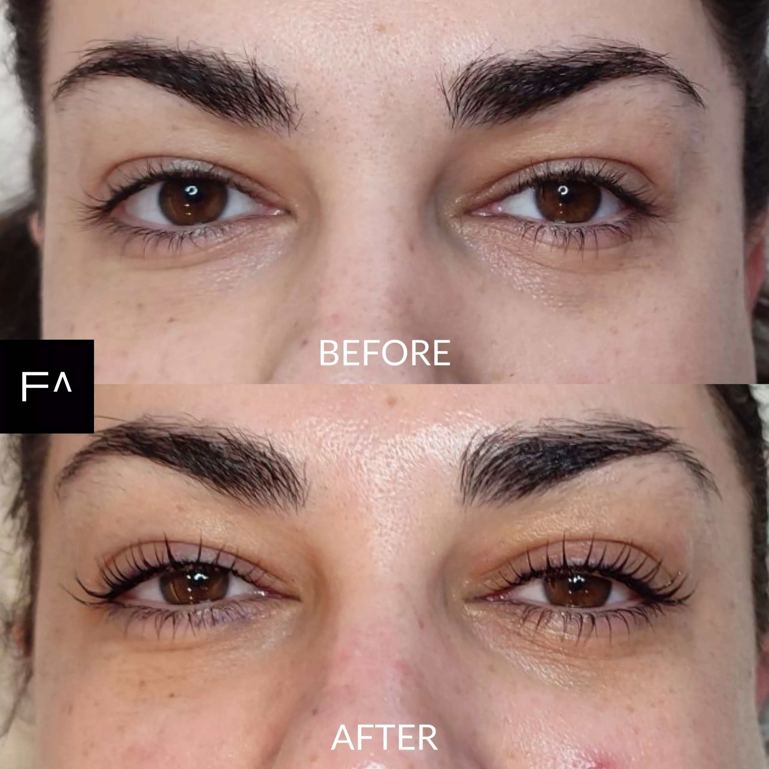 Lash lift πριν και μετά